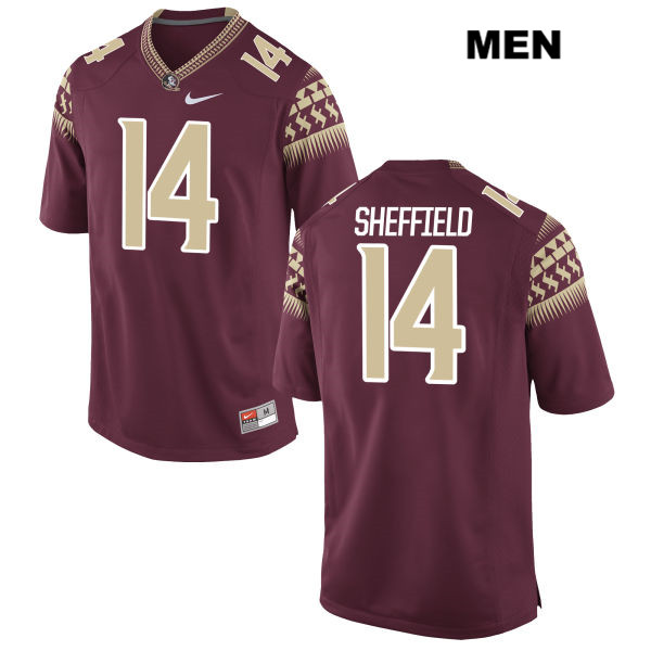 Men's NCAA Nike Florida State Seminoles #14 Deonte Sheffield College Red Stitched Authentic Football Jersey SLO3369DH